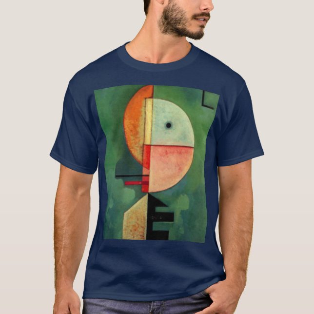 Kandinsky Upward Abstrakt Painting Navy Blue T Shirt (Framsida)