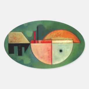 Kandinsky Upward Abstrakt Painting Ovalt Klistermärke