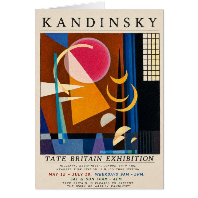 Kandinsky utställning affisch | Abstrakt Geometris Hälsningskort (Framsidan)