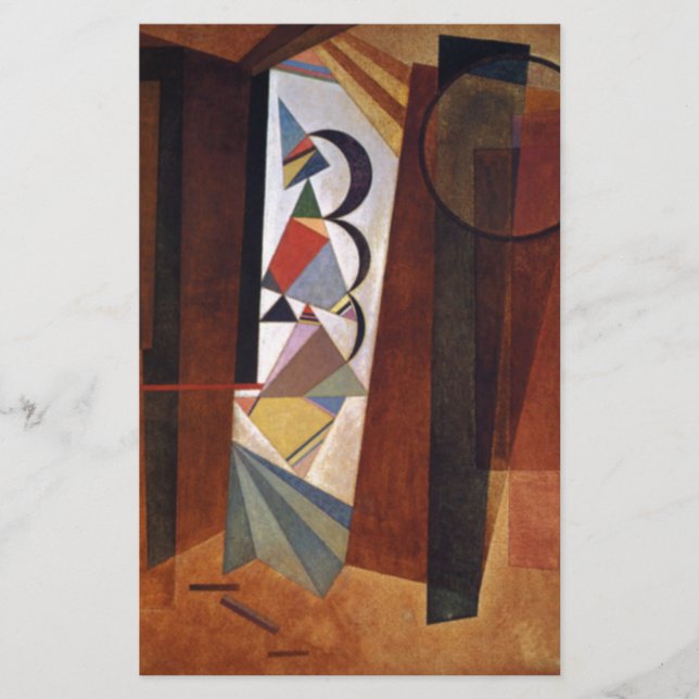 Kandinsky Utveckling i Brun Abstrakt Målning Brevpapper (Framsida)