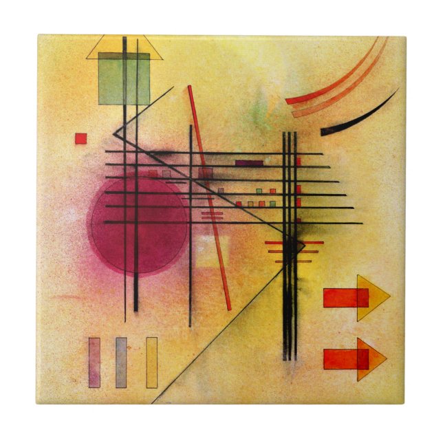 Kandinsky - Vibrant, populär abstrakt Kakelplatta (Framsidan)