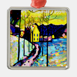 Kandinsky - vinterlandskap julgransprydnad metall
