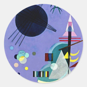 Kandinsky - Violett Grön Runt Klistermärke
