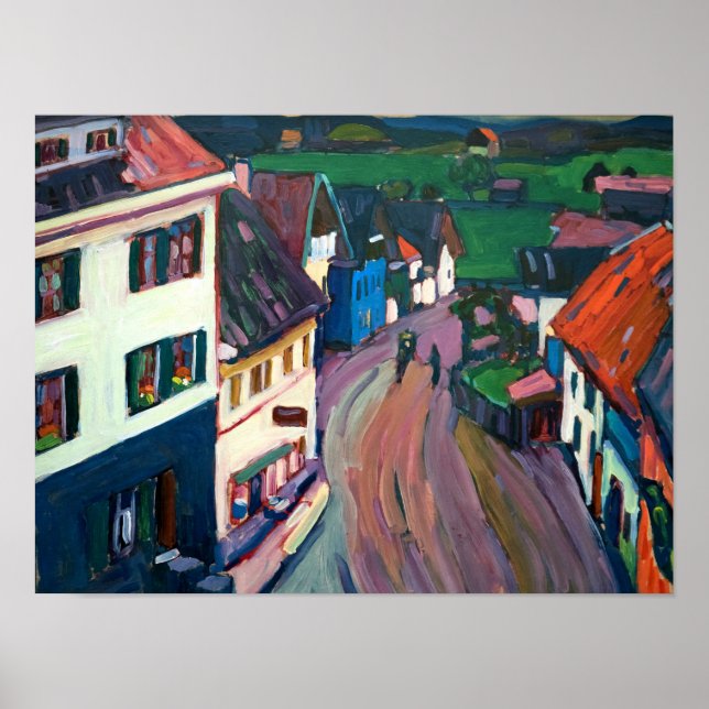 Kandinsky - Visa från fönstret Griesbrau Poster (Framsidan)