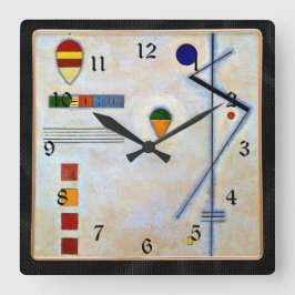Kandinsky - Von-Zu, färglöst abstrakt-grafik Fyrkantig Klocka