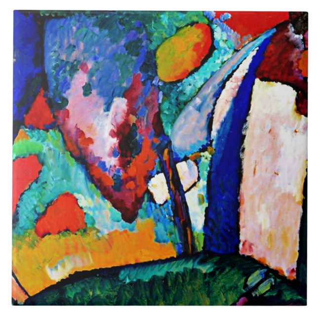 Kandinsky - Waterfall, abstrakt-målning, Kakelplatta (Framsidan)