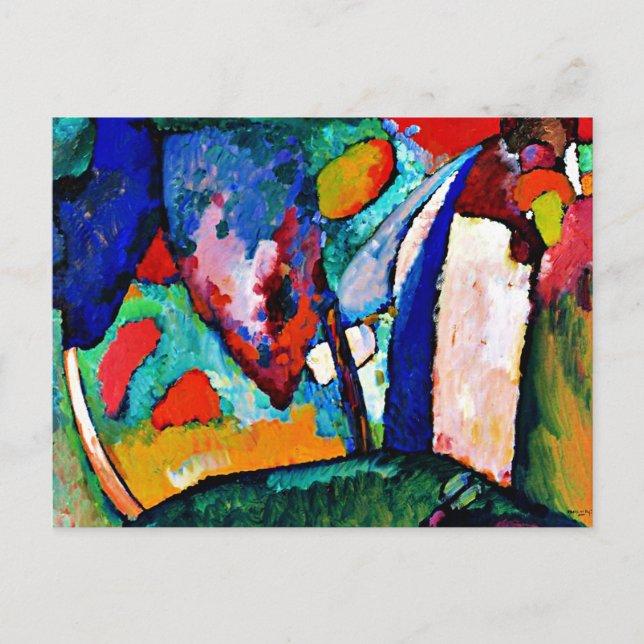 Kandinsky - Waterfall, färglös grafik, Vykort (Framsida)