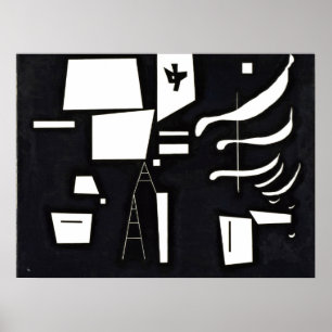 Kandinsky - White - Soft and Hard Poster