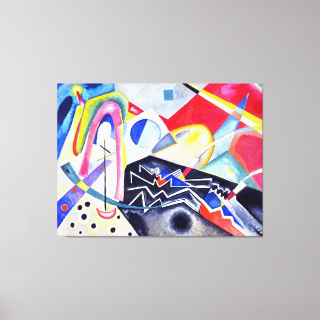 KANDINSKY - WHITE ZIG ZAGS 1922 - Bauhaus - Canvastryck (Framsida)