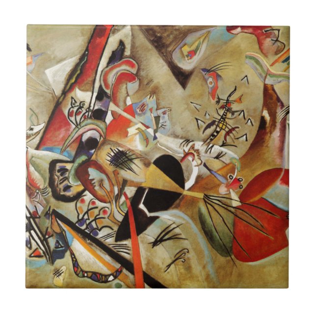 Kandinsky's Abstrakt Composition Kakelplatta (Framsidan)