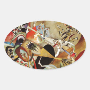 Kandinsky's Abstrakt Composition Ovalt Klistermärke