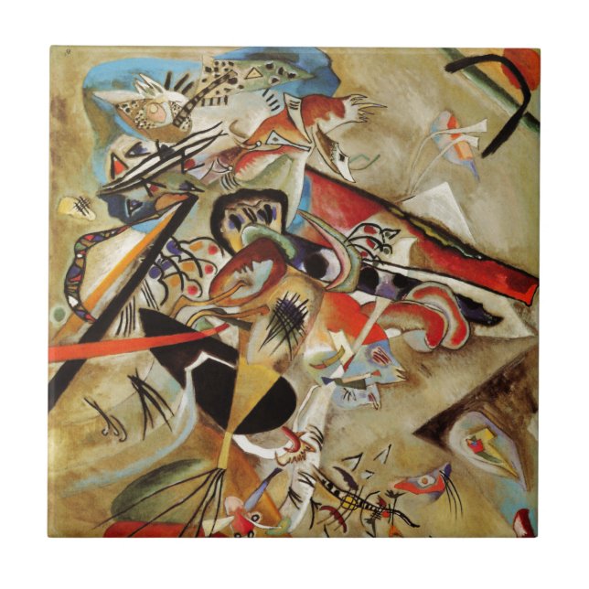 Kandinsky's Abstrakt Composition Painting Kakelplatta (Framsidan)