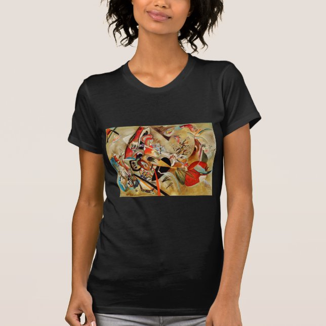 Kandinsky's Abstrakt Composition Tee Shirt (Framsida)