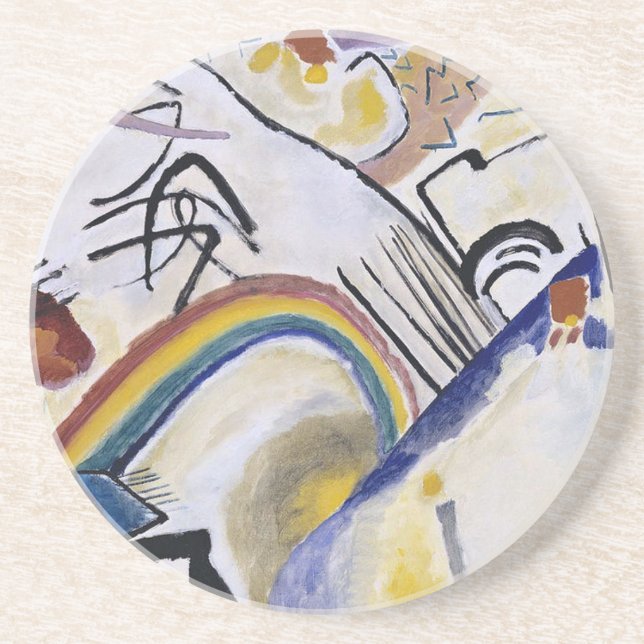 Kandinsky's Abstrakt Painting 1910 Dated Cossacks Underlägg (Framsidan)