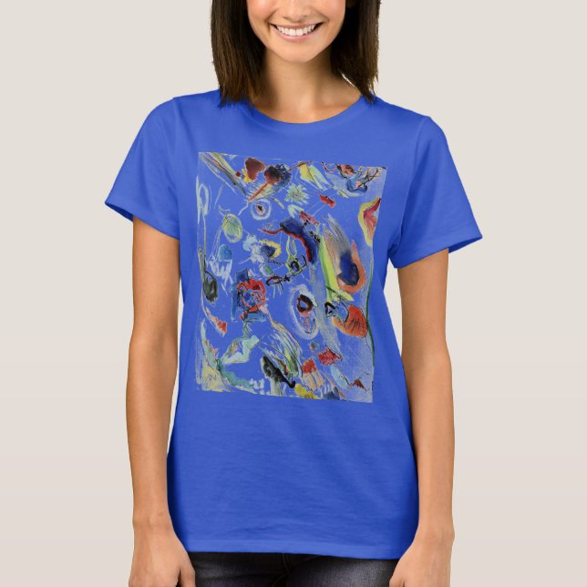 Kandinsky's Abstrakt Painting Artwork Blue T Shirt (Framsida)