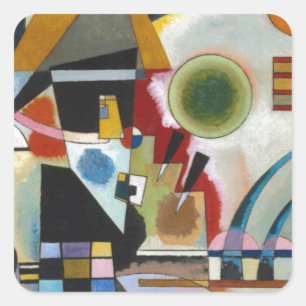 Kandinsky's Abstrakt Painting Swinging Fyrkantigt Klistermärke