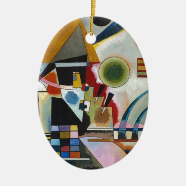 Kandinsky's Abstrakt Painting Swinging Julgransprydnad Keramik (Framsidan)