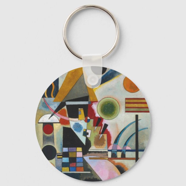 Kandinsky's Abstrakt Painting Swinging Nyckelring (Framsida)