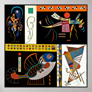 Kandinskys kommunala, färglösa teckningar, poster