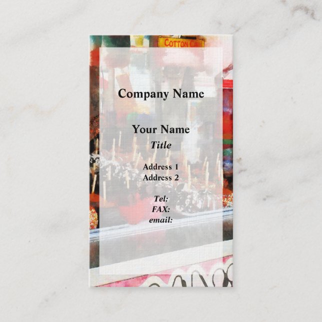 Kandisäpplen Visitkort (Framsida)