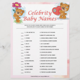 Kändisbarnens Namn [Teddybjörnar] Brevhuvud