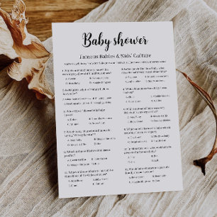 Kändisbebis - Baby Shower Lek, Kultur Trivia Inbjudningar
