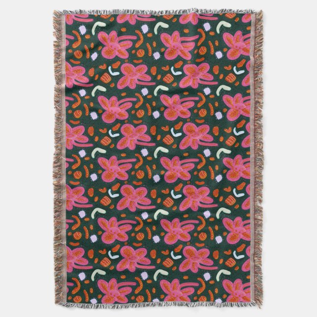 Kandisblommor och påsk mönster - mörk filt (Framsidan Vertikal)