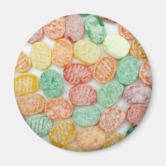 Kandisdroppar, kylskåp, magneter (Framsidan)