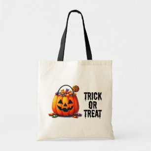 Kandiserad Jack-o'-Lantern Bus eller godis Tygkasse