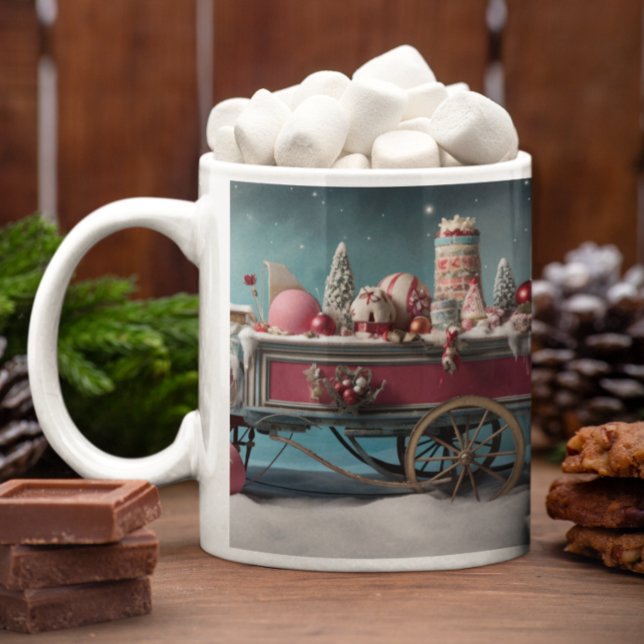 Kandisockar för julgranar 2 Mugg (Whimsical Christmas Candy Cart 2 Mug
)