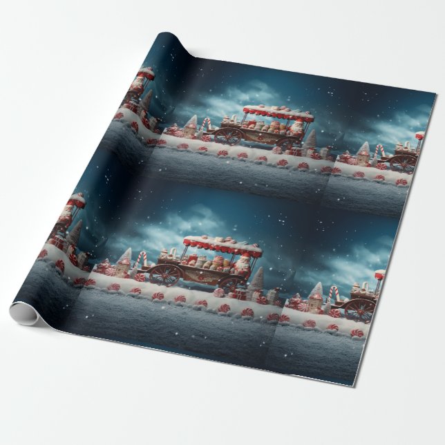 Kandisockar för julgranar 3 presentpapper (Utrullad)