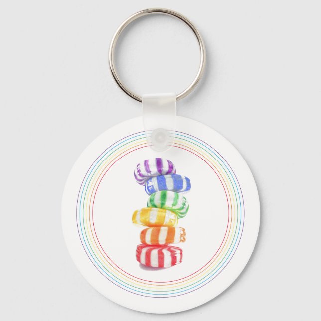 KANDY Aluminium Circle Keychain för RAINBOW CANDY Nyckelring (Framsida)