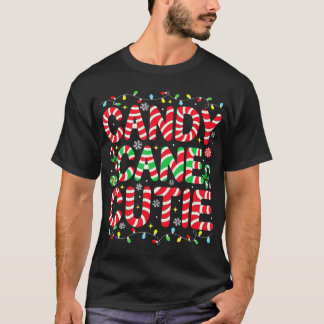 Kandy Candy cane Älskare Crew Julafton Candy T Shirt