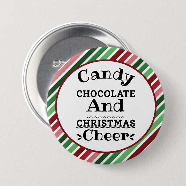 Kandy Chocolate och jul Cheer Knapp (Framsida & baksida)