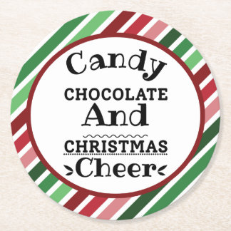 Kandy Chocolate och jul Cheer Underlägg Papper Rund