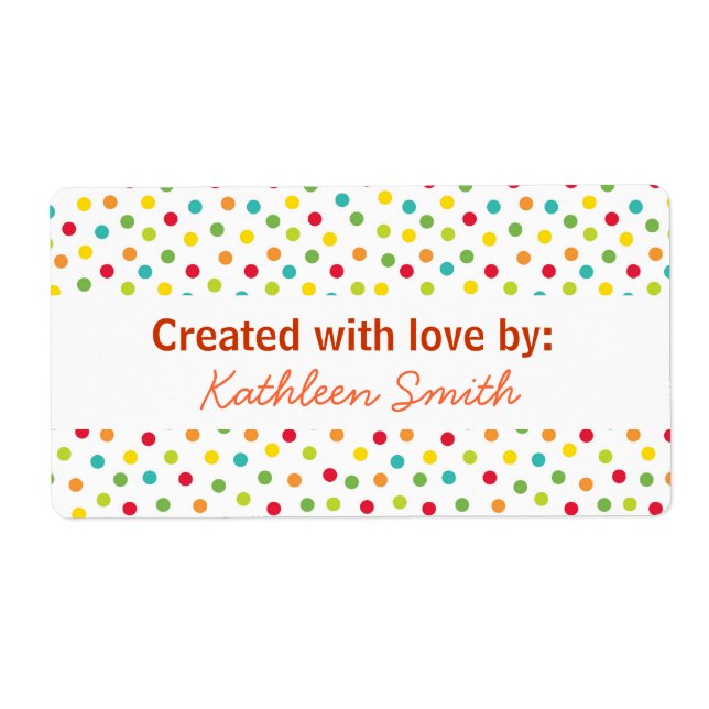 Kandy Dots Recipe/Goodies Label Fraktsedel (Framsidan)