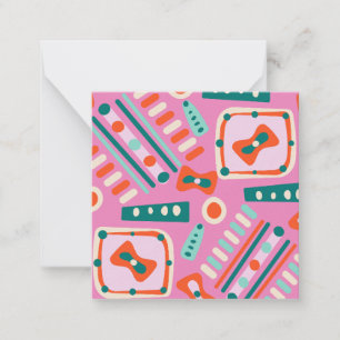 Kandy Färg Abstrakt Shapes - Rosa, Grönt, Orange Anteckningskort