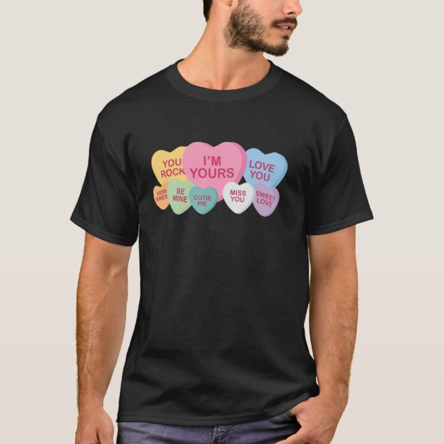 Kandy Heart Sweet Kärlek Lycklig Valentine Day Cou T Shirt (Framsida)
