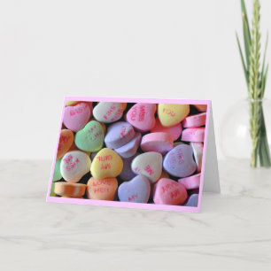 Kandy Hearts för Alla hjärtans dag Helgkort