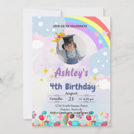 Kandy Land Birthday-inbjudan för barn Inbjudningar