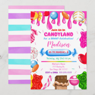 Kandy Land Birthday-inbjudan Inbjudningar