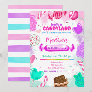 Kandy Land Birthday-inbjudan Inbjudningar