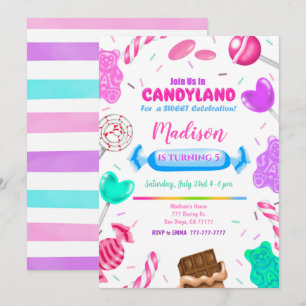 Kandy Land Birthday-inbjudan Inbjudningar