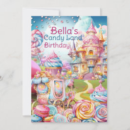 Kandy Land House Birthday-inbjudan Tack Kort