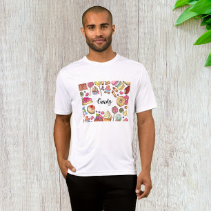 Kandy och Dessert Doodles Sweet Treats Mönster T Shirt