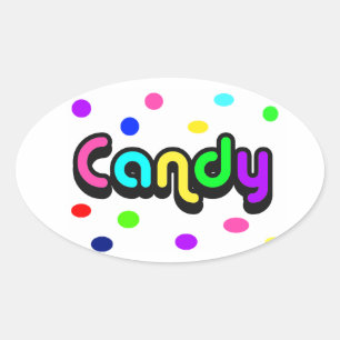 Kandy-oval-dekal Ovalt Klistermärke