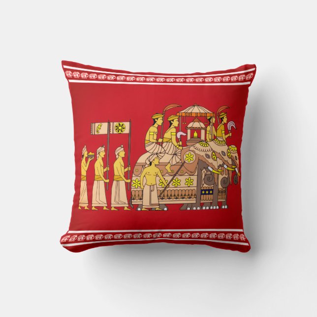 Kandy Perahera Festival Pillow | Sri Lankan Art Kudde (Framsida)
