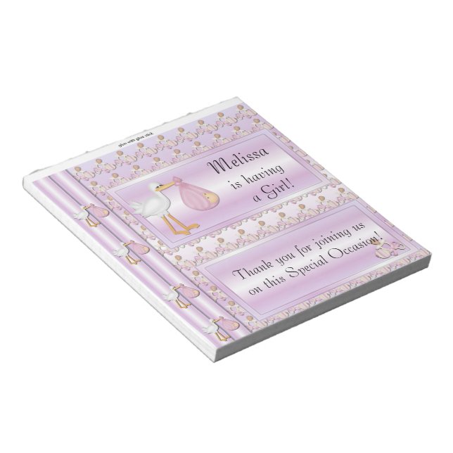 Kandy Pub Wrapper Baby Shower Girl Party Favoriter Anteckningsblock (Vinklad)