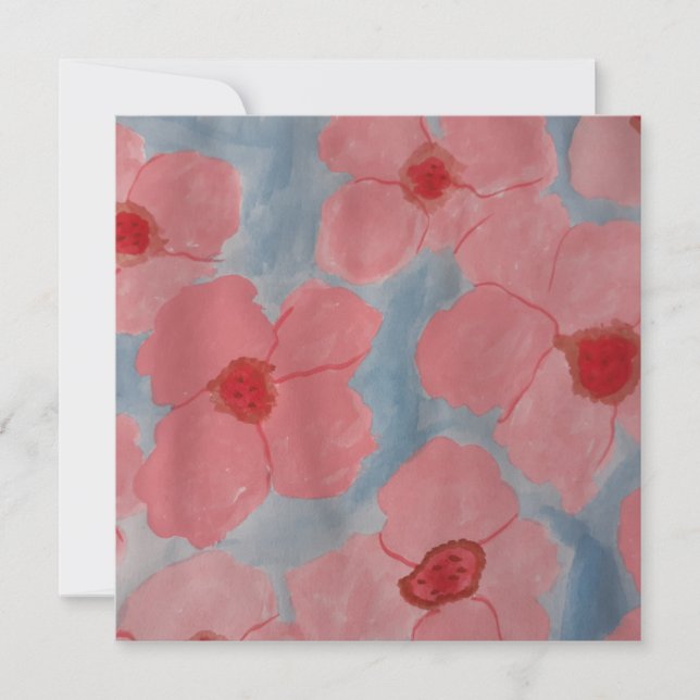 Kandy Rosa Flowers Flat Greeting Card (Framsida)