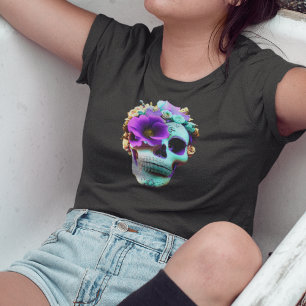 Kandy Skull med undre Öga-socket för kvinnor Lila T Shirt